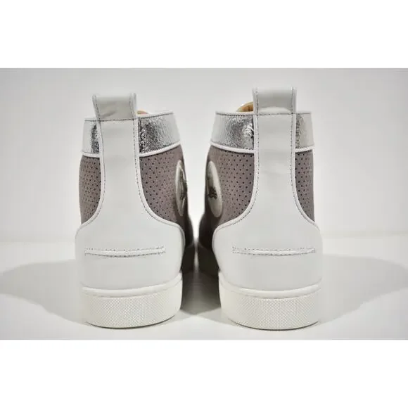 Christian Louboutin Men Louis Orlato Flat Elegant Argento High Top Sneaker 43 10